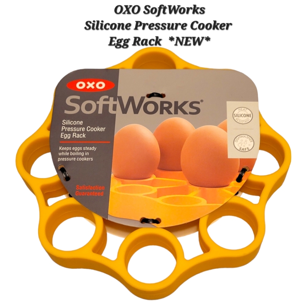 OXO SoftWorks Silicone Pressure Cooker Egg Rack Yellow 9 Egg Cooker Rack NWT